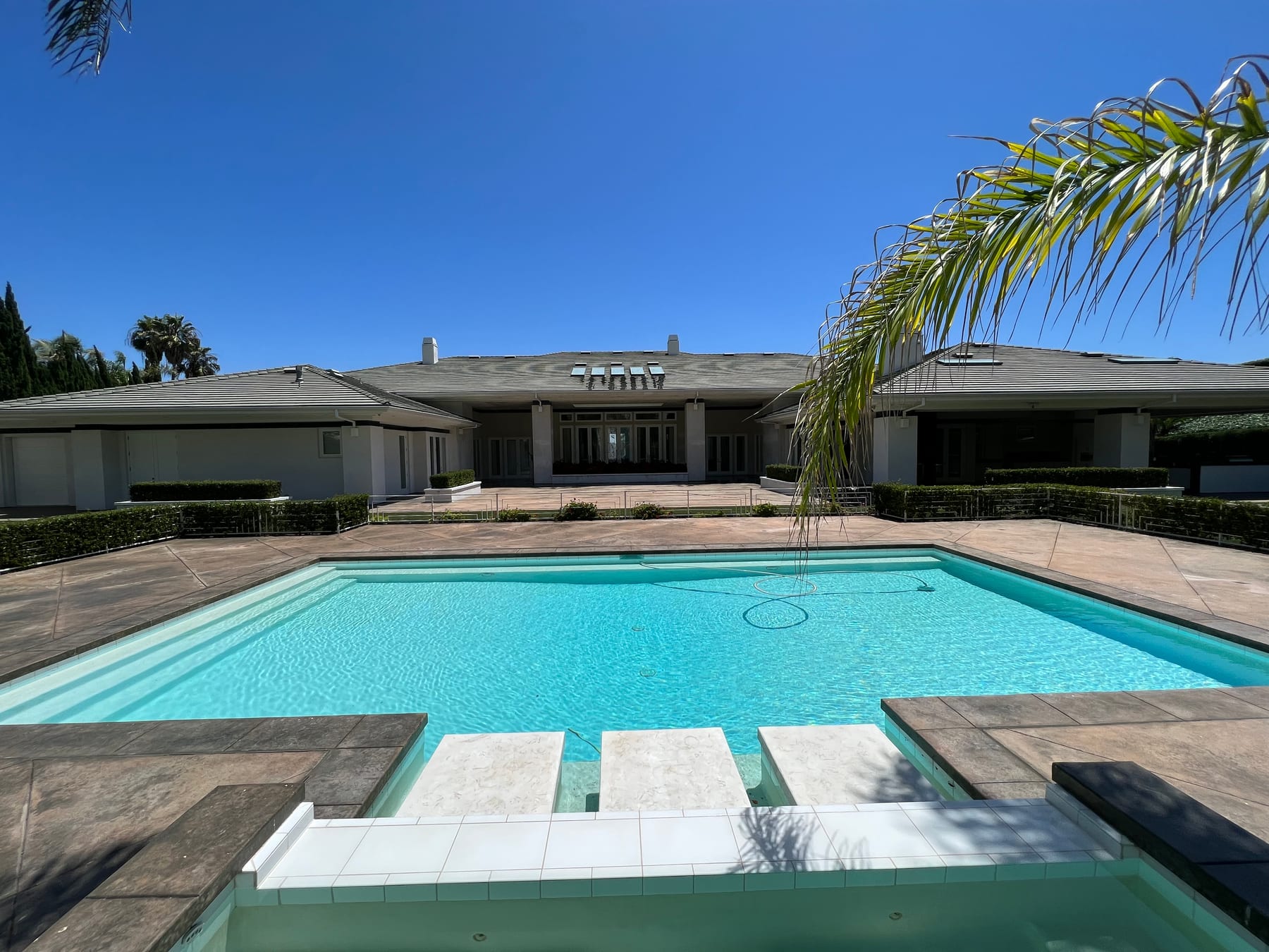 Luxury Orange County pool and estate exterior cleaning project