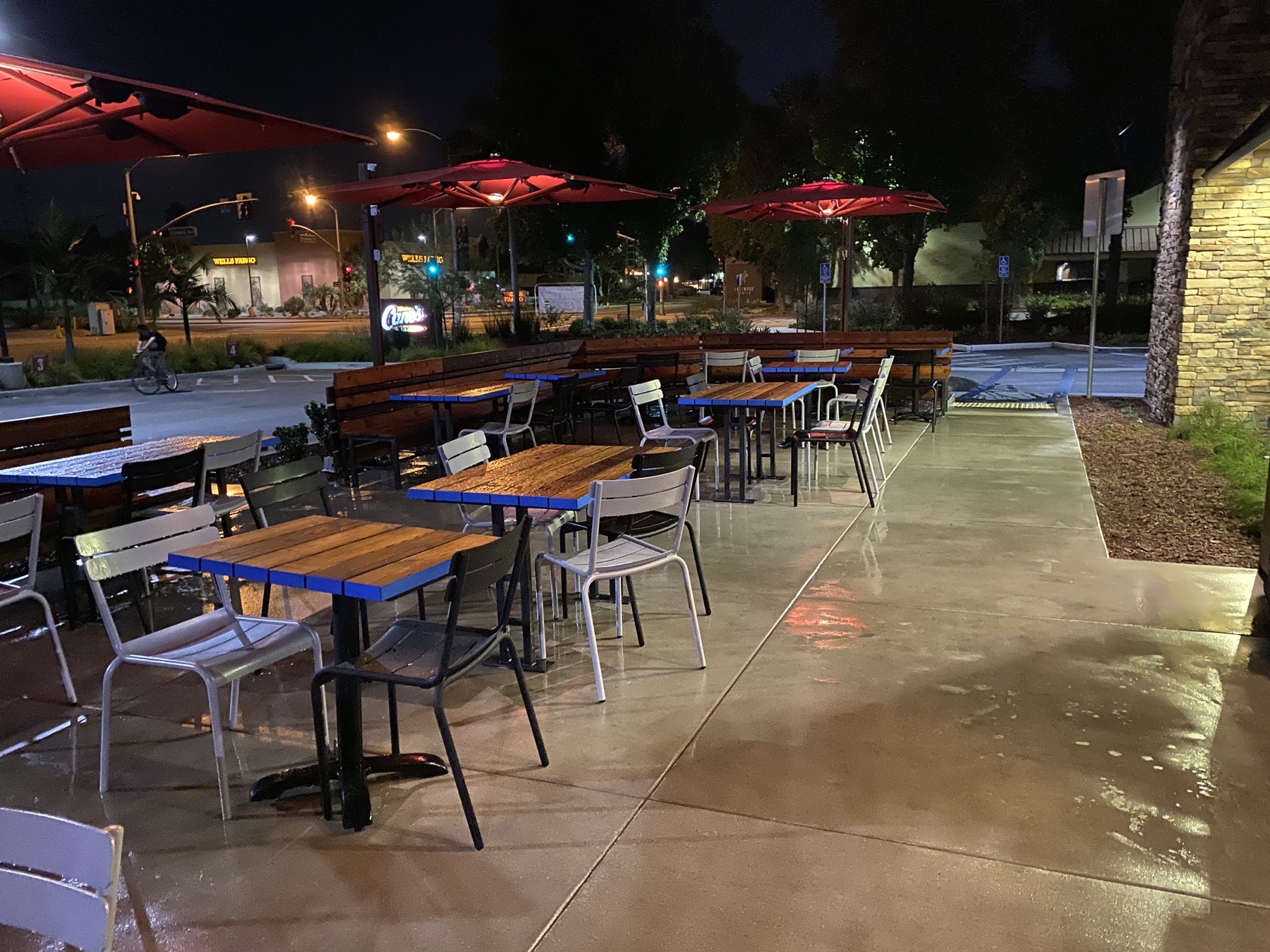 Restaurant patio and concrete professionally cleaned after hours